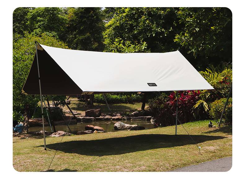 帐篷大尺寸 露营春亚纺黑胶幕方形超大防雨户外帐篷遮阳 黑色【图片