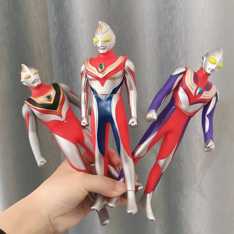 万代bandai奥特曼手办迪迦同款软胶人偶玩具玩偶平成三杰戴拿盖亚模型