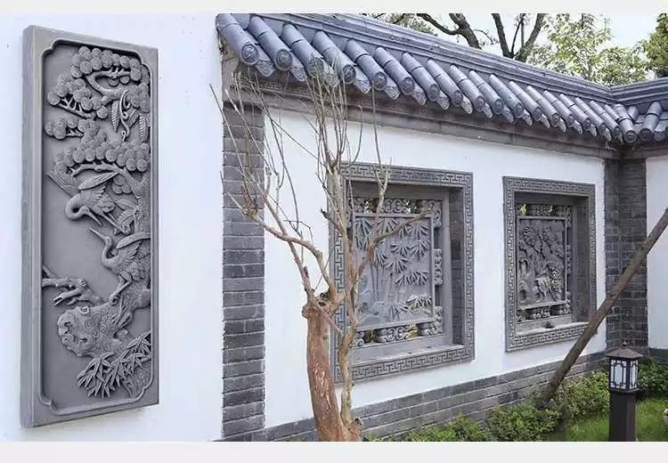 仿古扇形砖雕围墙瓦装饰品仿古砖雕镂空窗花水泥麒麟古建筑四合院豹点