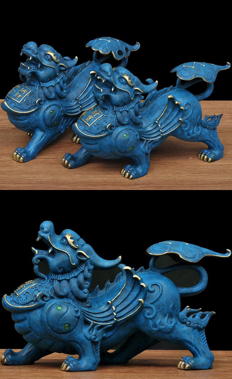 冰裂蓝 6寸七星貔貅四方纳财yx【图片 价格 品牌 报价】-京东