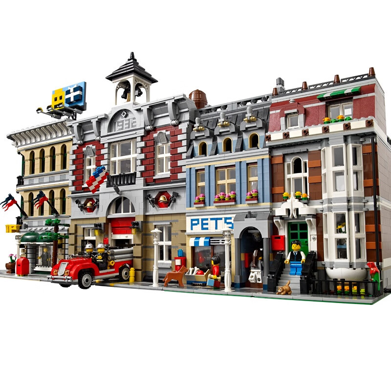 乐高(lego)城市建筑街景系列集会广场百货大楼银行酒店拼装积木玩具