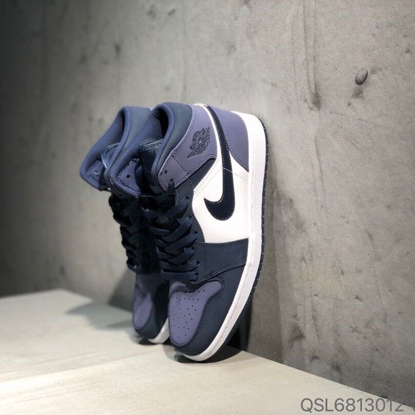 air mid aj1 桑德紫 磨砂皮男女鞋高帮篮球鞋554725-445 黑紫脚趾 41