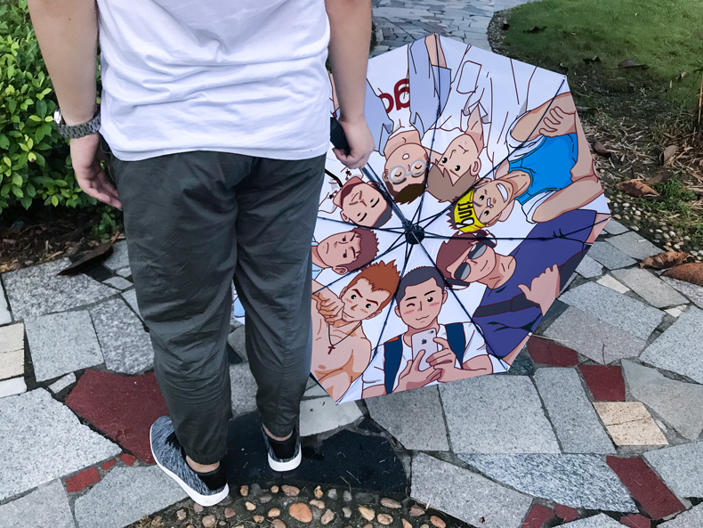 满头大汉伞 满头大汉伞晴雨个性自动太阳伞2020创意男两用满头大汗