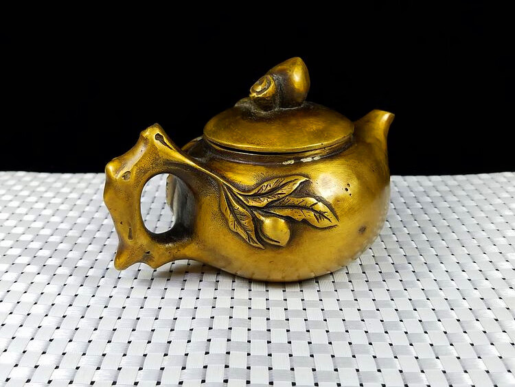铜壶古代老铜壶仿古茶壶黄铜纯铜茶具功夫茶壶龙龟壶龙凤壶美女壶龙龟