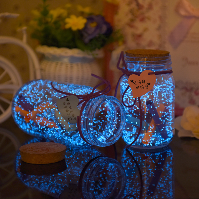 星星瓶夜光许愿瓶520塑料管星空瓶漂流瓶荧光折纸玻璃瓶生日礼物 大号