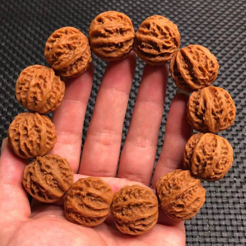 小核桃手串京八棱 粗筋龙脊纹核桃秋子手串文玩核桃手串精品男手链 25