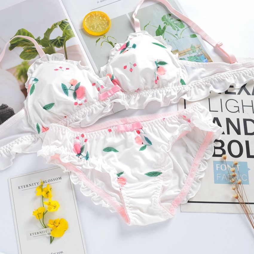 巧妇九妹女大学生内衣内裤一套可爱日系少女风文胸套装内衣内裤套装