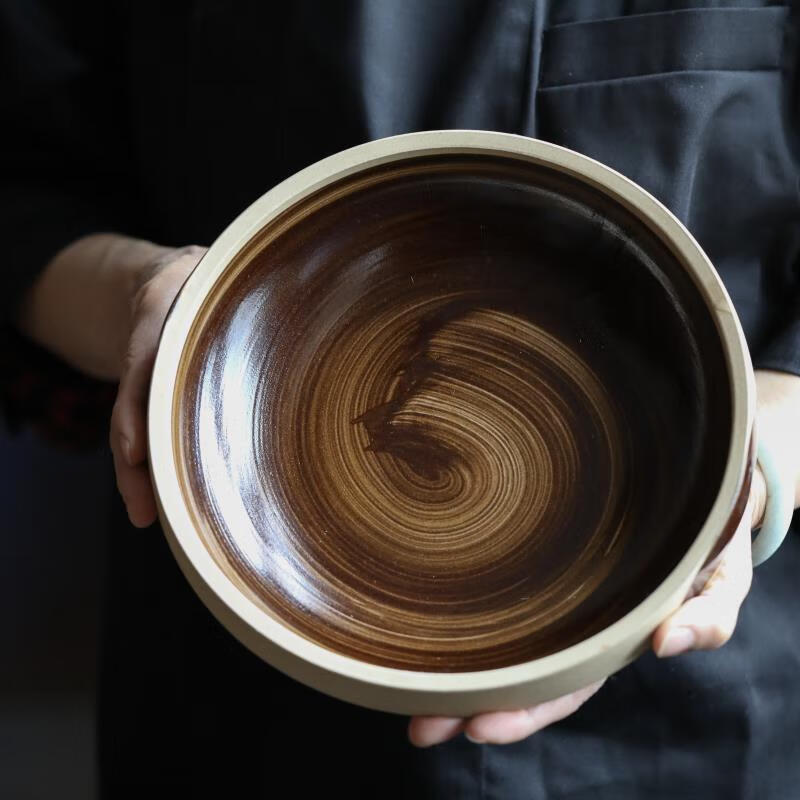 常德土钵湖南土钵子复古粗陶土炖钵耳钵土钵碗粉钵餐具砂锅 2个装