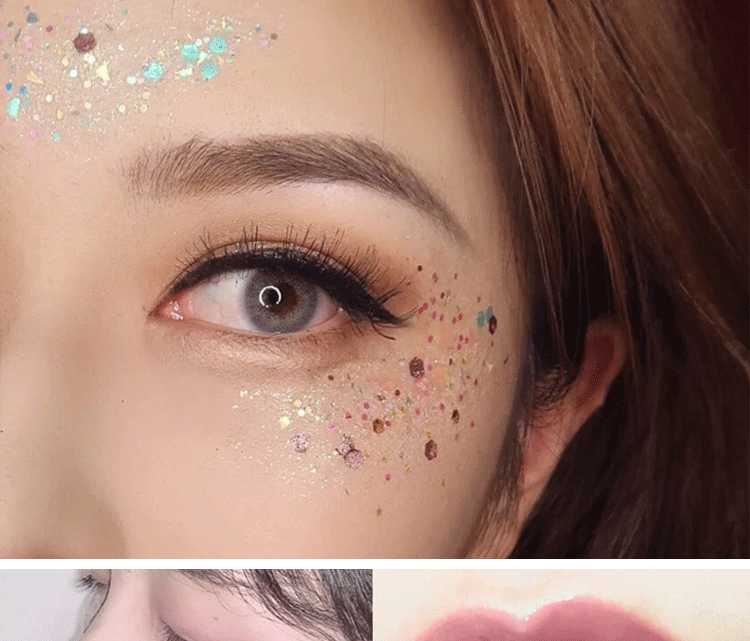 亮片眼妆亮片啫喱膏网红高光亮晶晶贴片眼部舞台妆眼影闪粉儿童星星贴