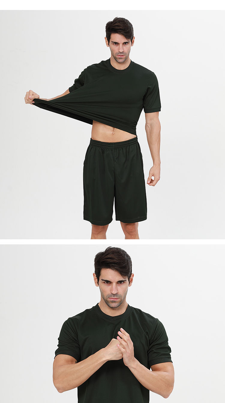 体能服新款体能服迷彩服透气户外运动t恤夏季训练服短袖短裤套装07正