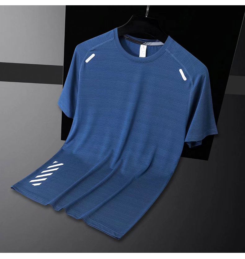 迪卡灰色侬御踏 冰丝运动t恤男短袖宽松透气夏季薄款速干跑步衣服休闲