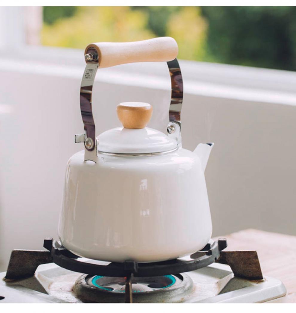珐琅搪瓷水壶家用大容量烧水壶电磁炉燃气煤气煲水壶棕色