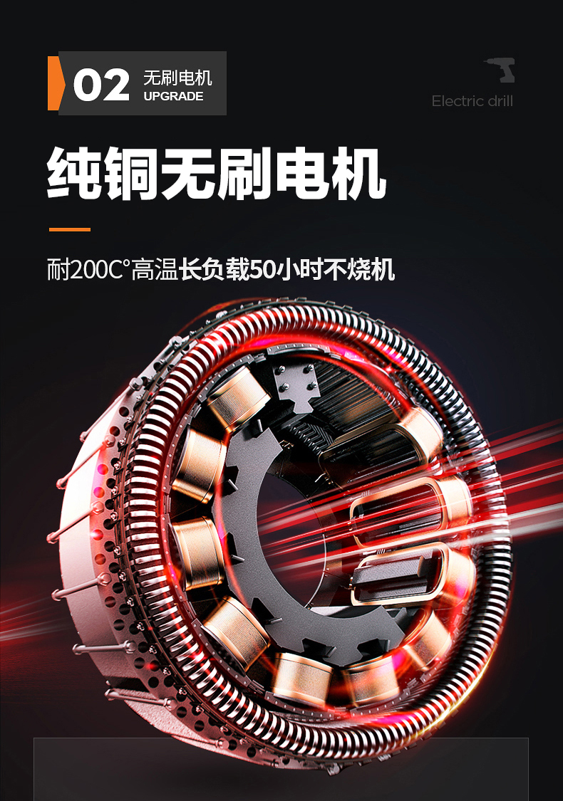 电动工具无刷锂电电动螺丝刀充电冲击钻家用多功能钻20v双速无刷电钻