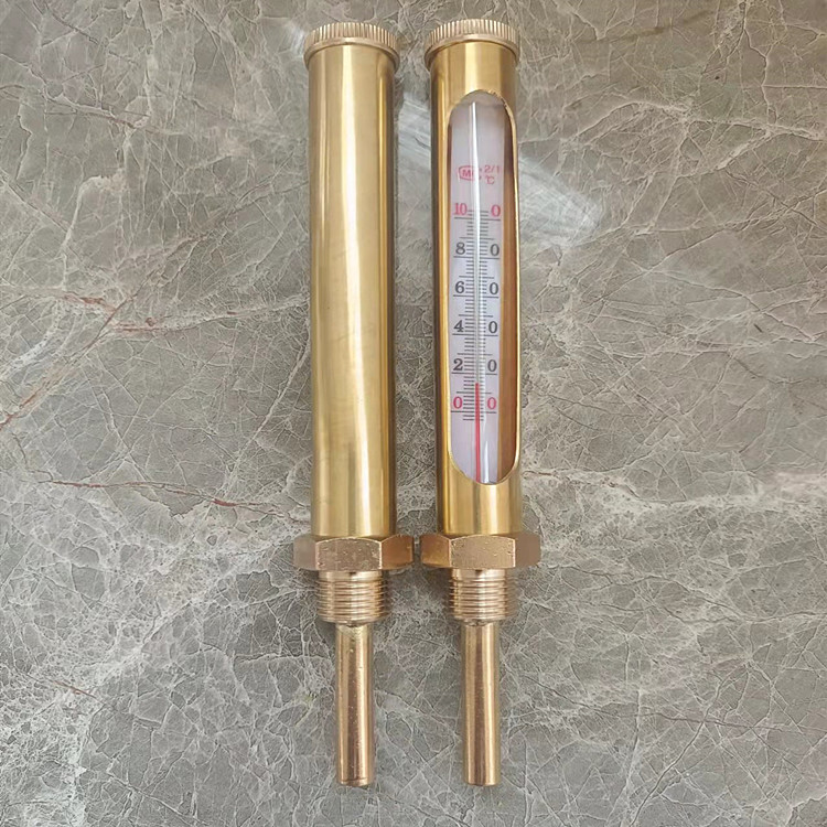 wng-11中央空调锅炉管道工业全铜金属套管温度计水温计4/6分 0-100度4