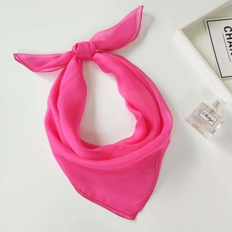 甄萌新品夏季丝巾脖套女小方巾围巾夏季时尚百搭女正方形薄款纱巾丝巾