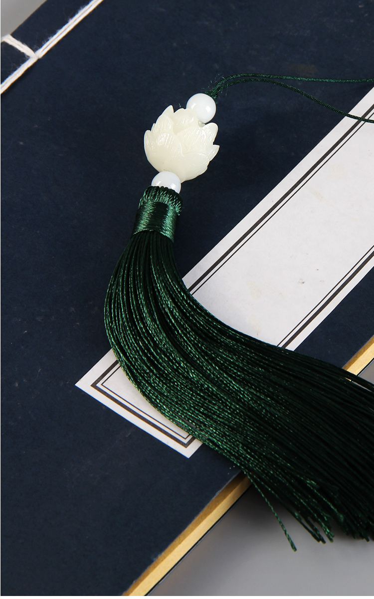 扇子流苏吊坠 古风树脂菩堤莲花扇坠古典汉服折扇流苏挂件中国风扇子