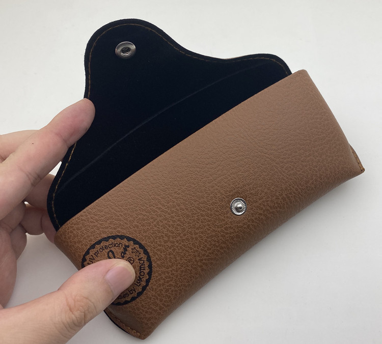 腾圣 太阳镜眼镜盒太阳眼镜盒rayban墨镜盒 便携收纳抗压通用平光皮盒