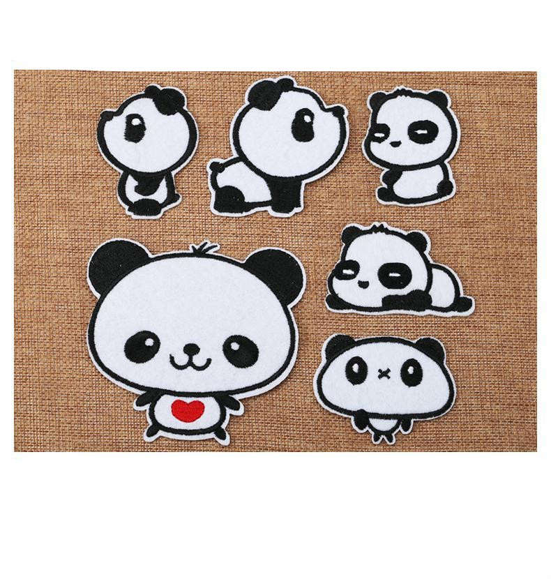 补丁熊猫卡通布贴补丁贴儿童刺绣补洞贴图案破洞修补粘布贴绣花贴布 2