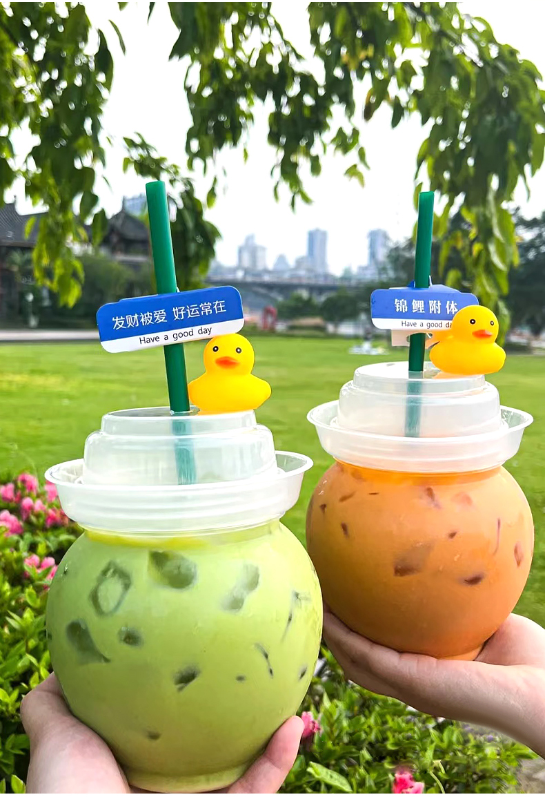 亦升 网红奶茶坛子柠檬茶杯罐珍珠奶茶冰淇淋罐子奶茶桶 500毫升坛子