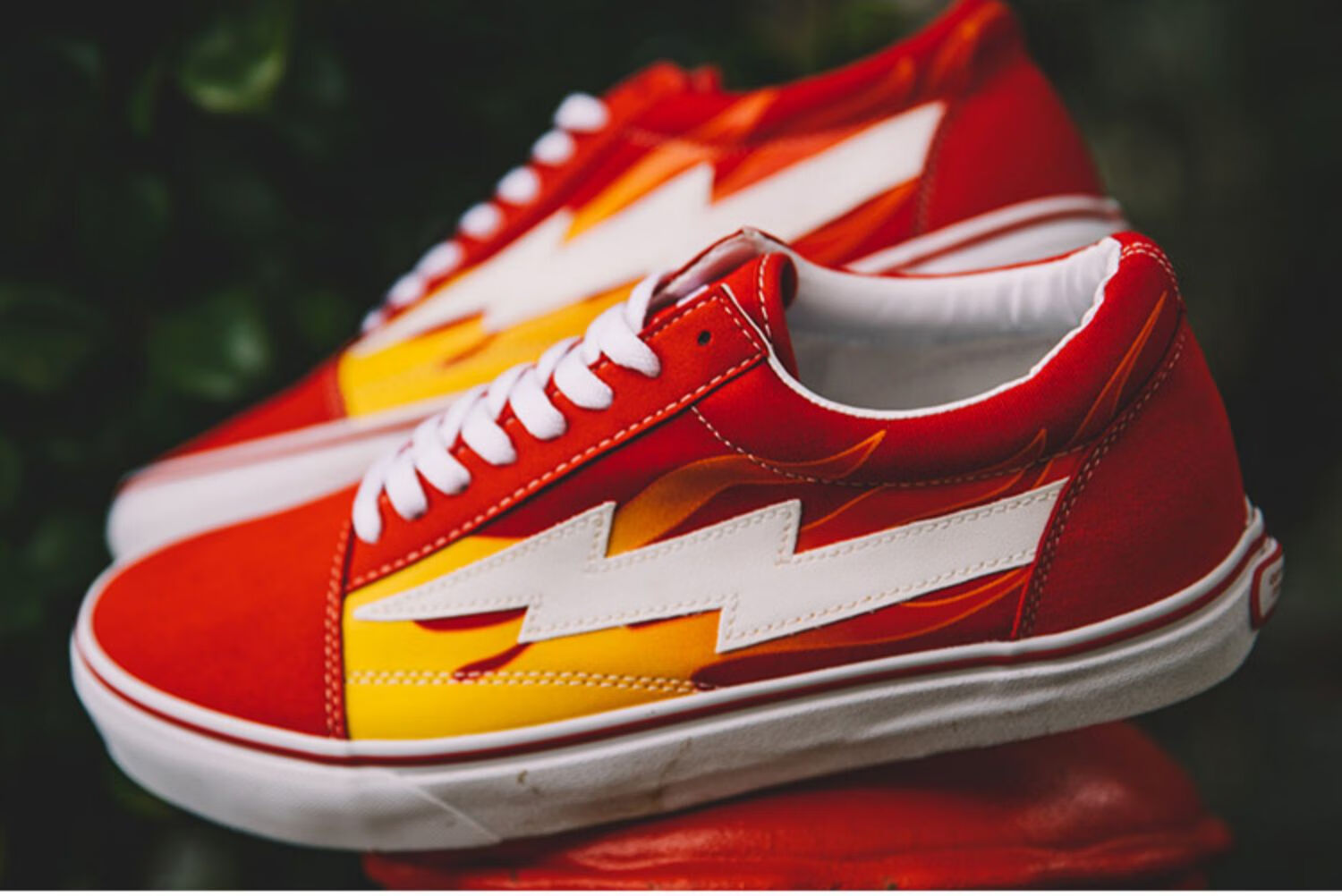 22新款美版轻奢revengexstormflamos复仇风暴闪电滑板鞋火焰帆布鞋男