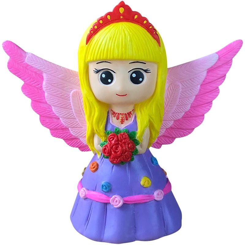 儿童玩具玩具彩绘石膏娃娃涂色白胚绘画手工diy存钱罐搪胶陶瓷玩具女d