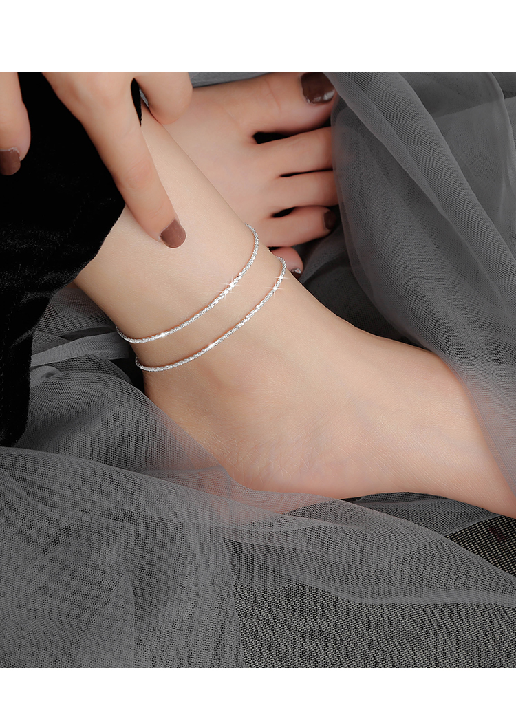 cmaos满天星脚链女足银脚链女2021新款网红脚链女ins小众设计银色一条