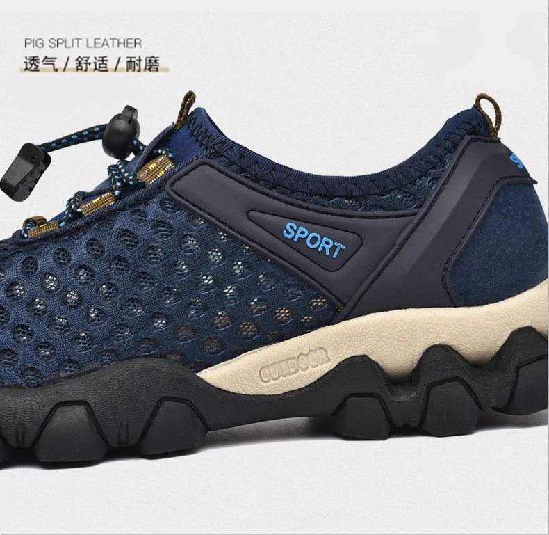 飞行员空调鞋 广州十三行男鞋英伦班纳2022新款户外软底网面一脚蹬