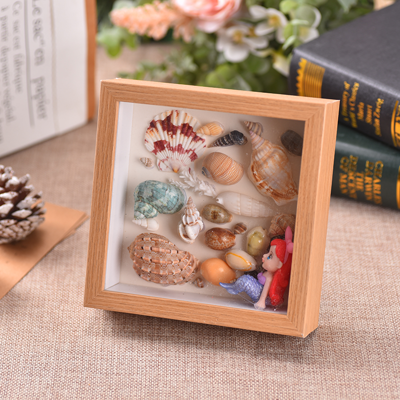 天然海螺贝壳青岛特色旅游纪念品相框diy制作家居摆件现代商务礼品