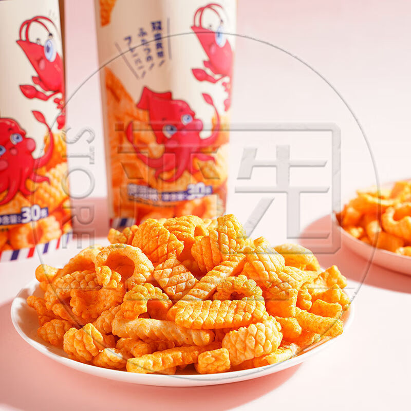 鱿鱼爱上虾虾条鱿鱼酥虾条琅琅脆鱿鱼爱上虾山药片网红食品零食 小鱼