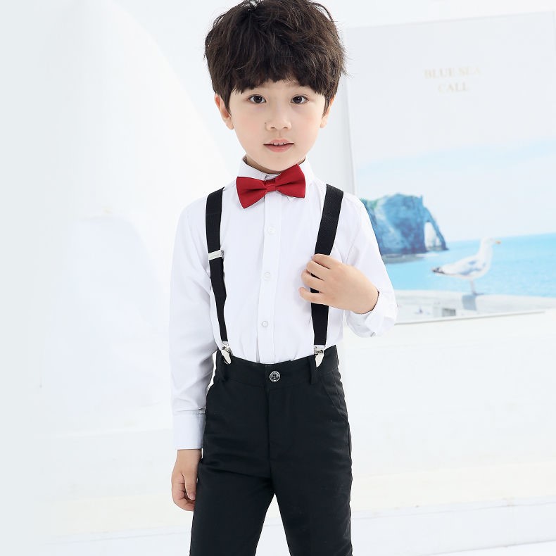 蓝熙祺嫚 男童礼服夏款主持人西装儿童钢琴演出服幼儿园毕业照服装小