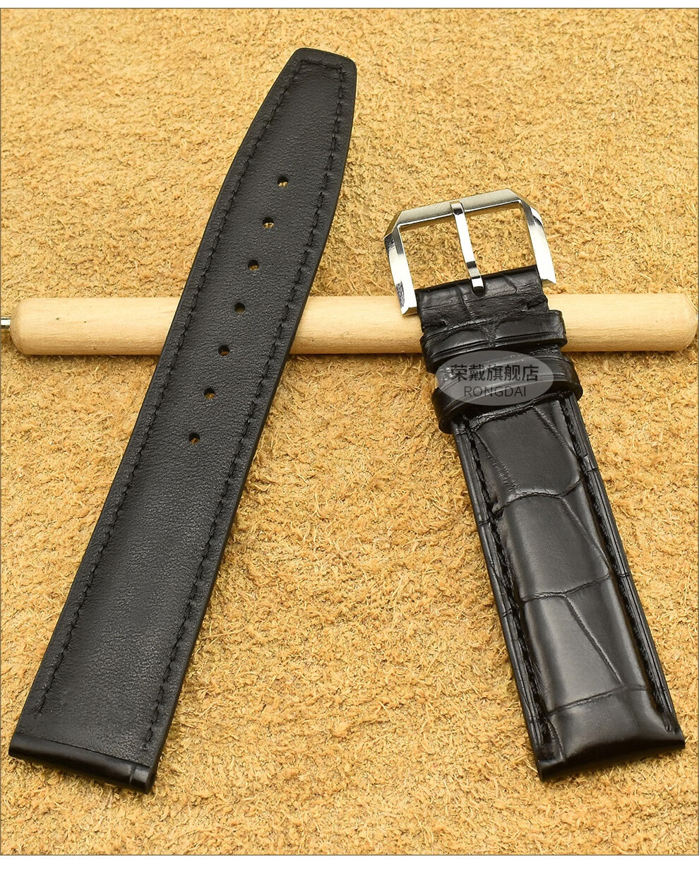 iwc万国手表表带适用iwc鳄鱼皮柏涛菲诺葡萄牙葡7带男链20mm 针扣款