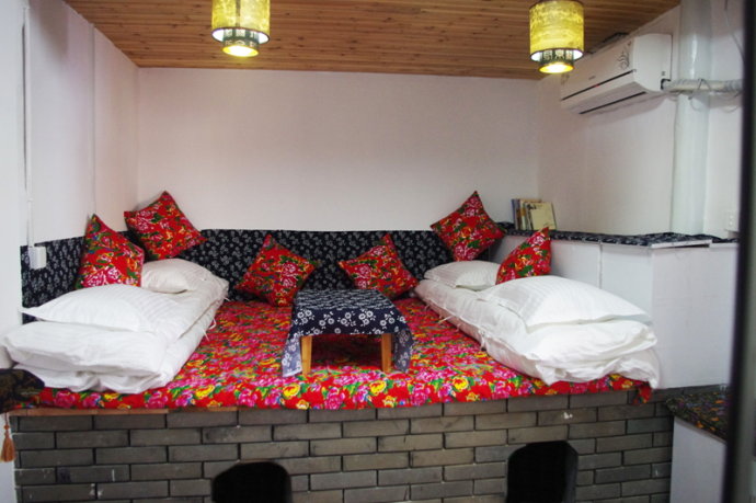 东北大花布床单传统全棉红凤凰牡丹民居饭店农家乐炕四件面料 1.5米床