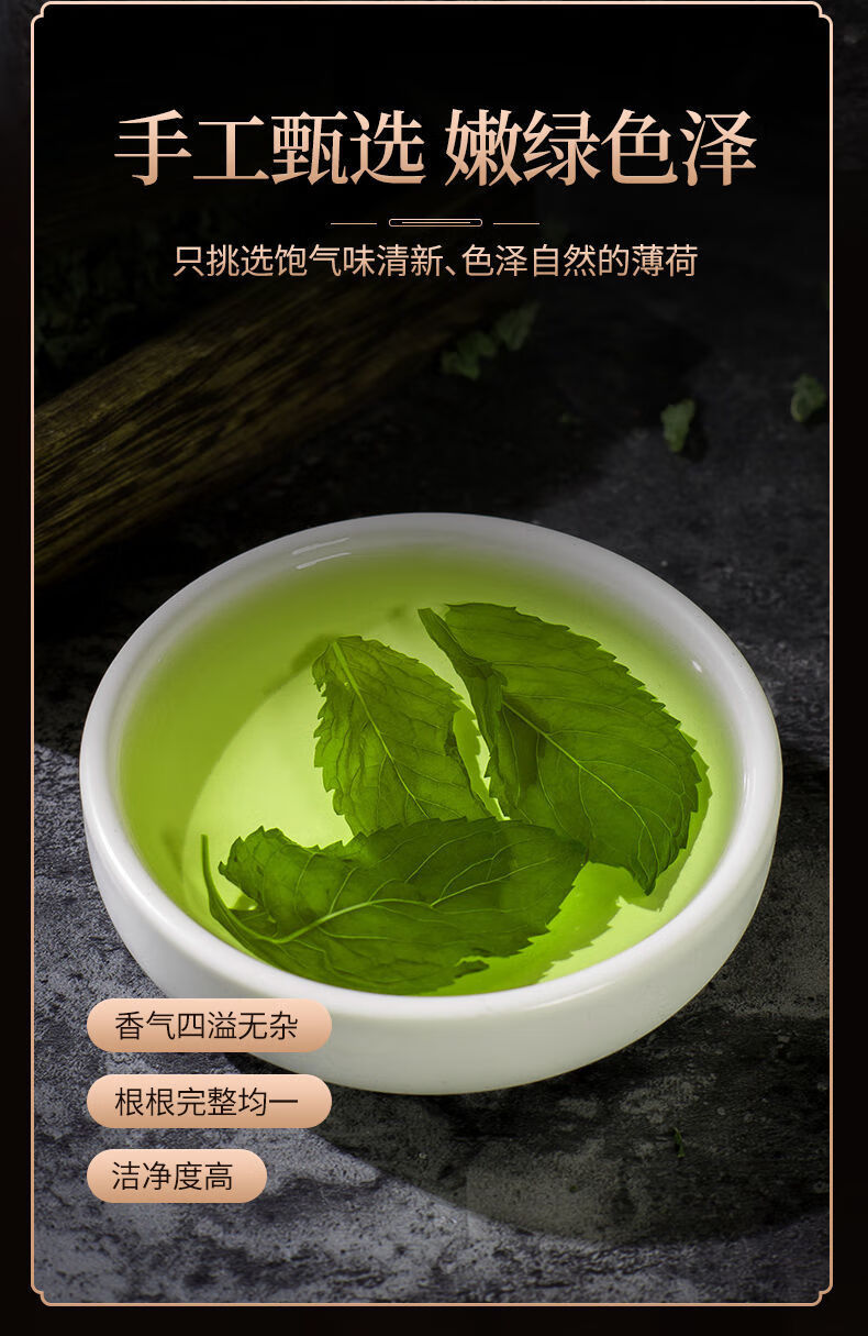 薄荷叶茶新鲜花草干清凉茶泡水食用薄荷叶清新口气薄荷茶叶颗粒薄荷贡