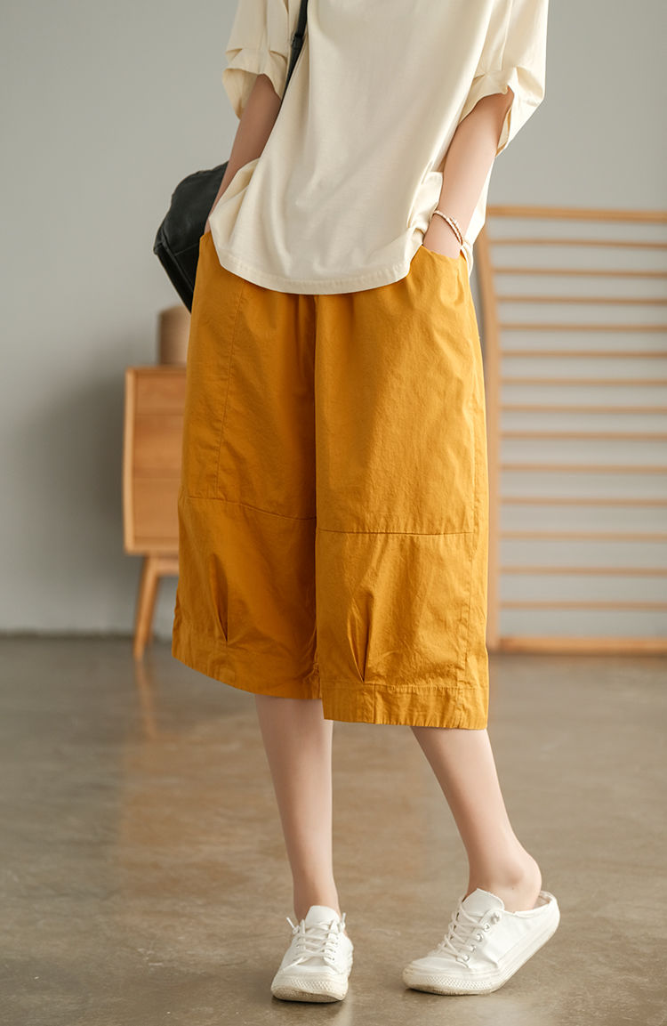 sndr女装韩版六分裤过膝女士外穿短裤夏天七分裤上档次新款宽松修身