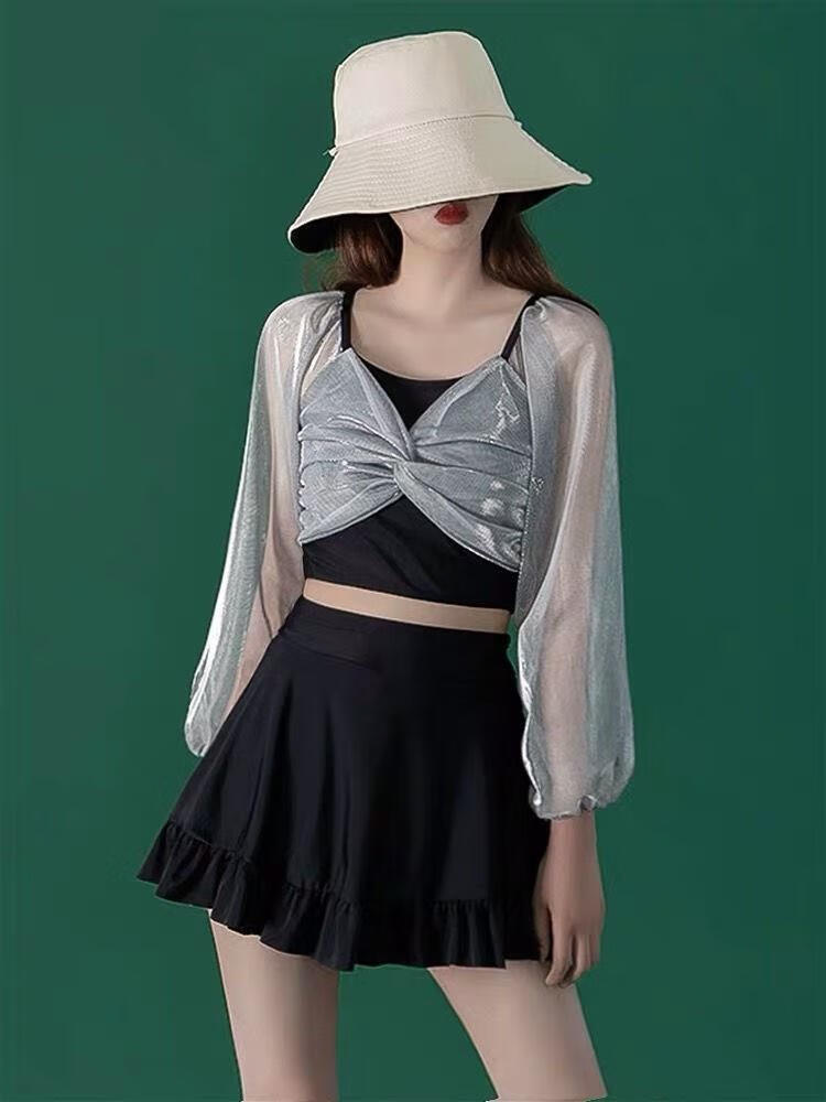 少女泳衣初中生大学生游泳衣女装纯欲风款保守学生ins超仙性感分体遮