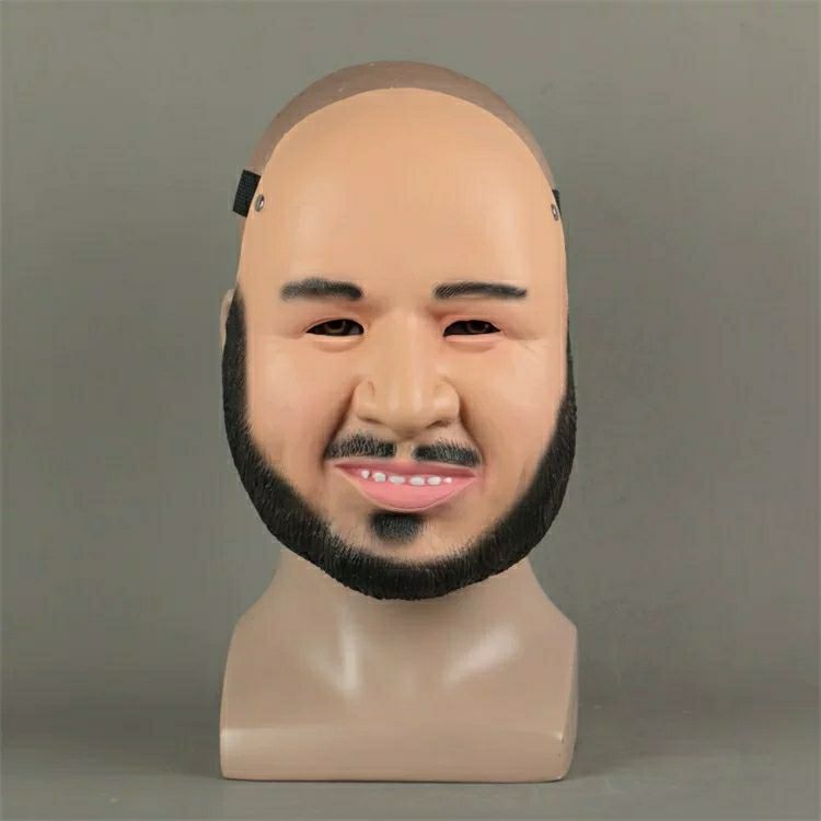 仿真真人面具头套男全脸光头头套男女万圣节表演装扮搞笑舞会道具抖音