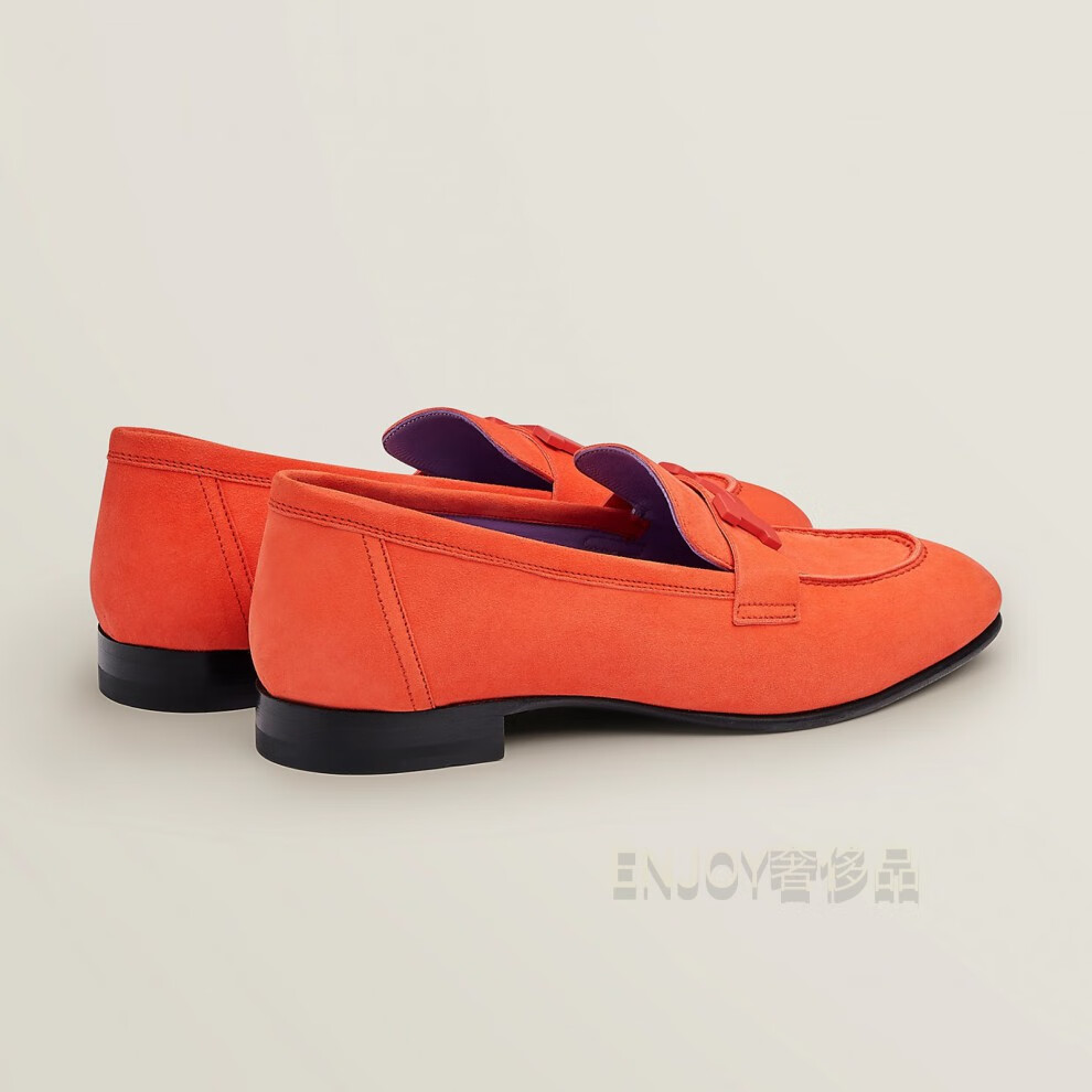 hermes爱马仕女士乐福鞋平底鞋一脚蹬豆豆鞋驾车鞋小牛皮经典h扣简约