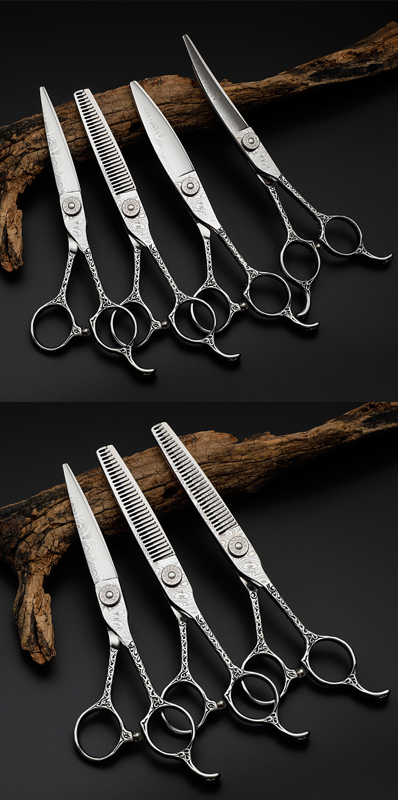 日本钢夫美发剪刀套装日本钢夫厄将发型师用平牙剪无痕美发理发店剪刀