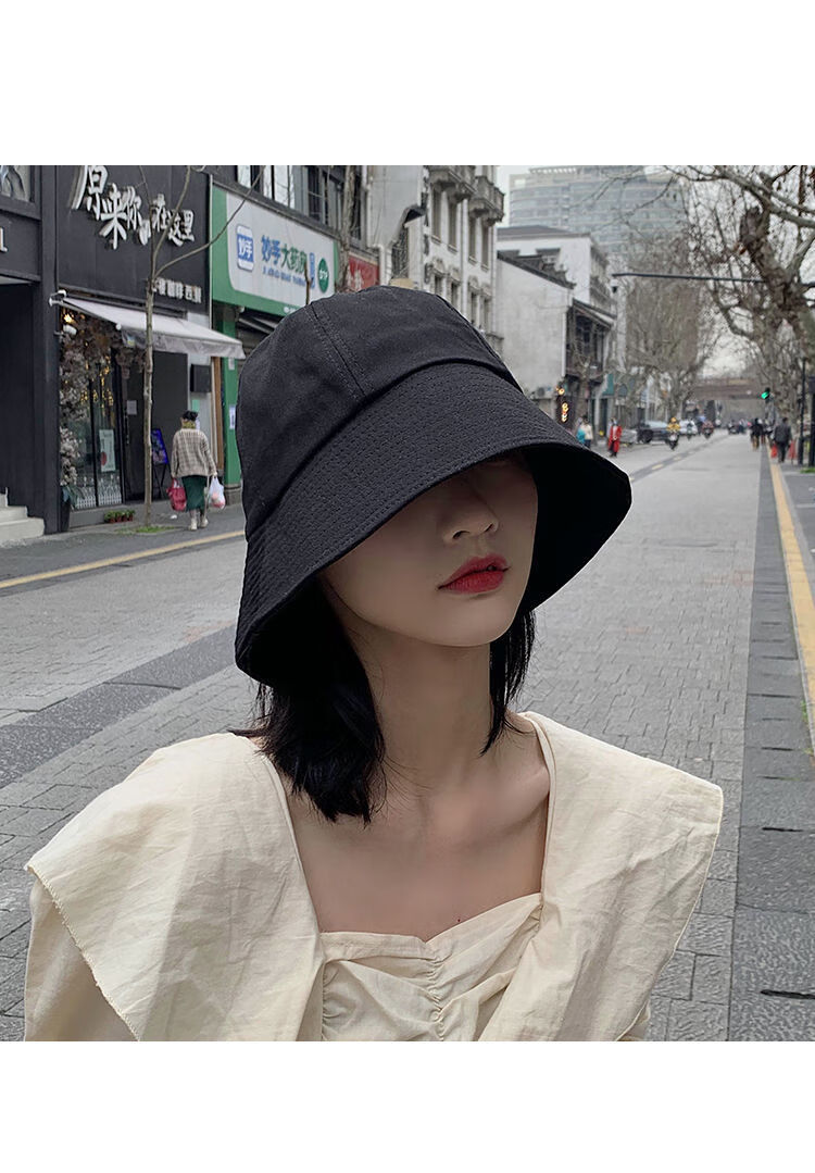 秋季渔夫帽女2021新款遮阳渔夫帽女小众钟形日系盆帽秋韩版潮ins水桶