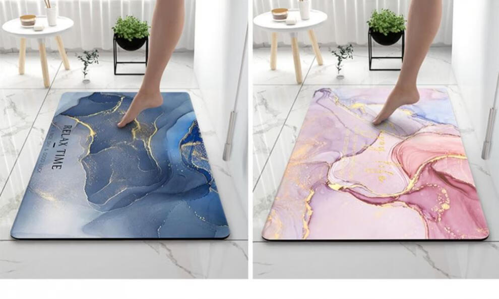 洼澡泥脚垫 硅藻泥吸水板洗澡间地垫硅胶卫生间门口速干洼澡泥防水