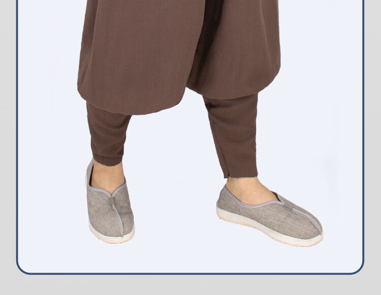 僧裤夏季薄款免绑腿男冰丝僧人尼姑裤子女透气出家人和尚裤短褂裤 浅