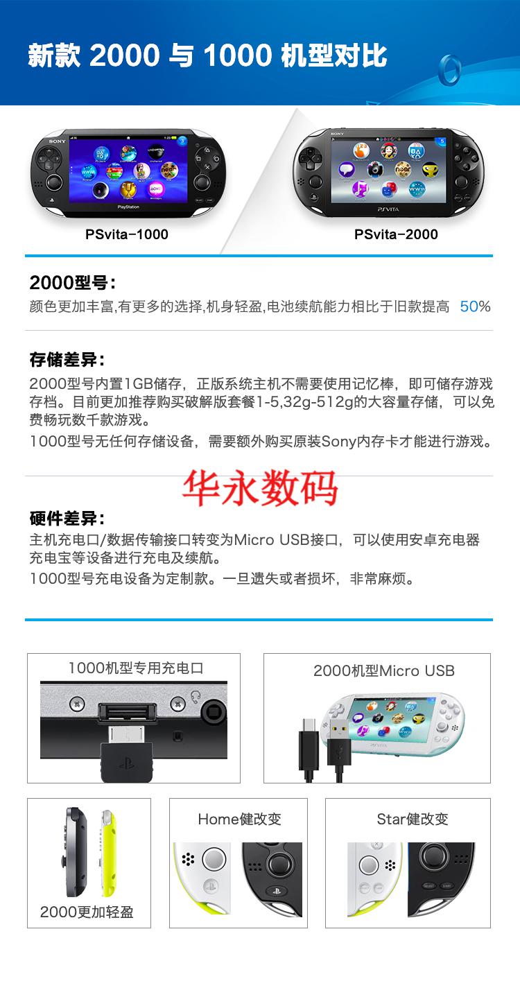 sony/索尼日本全新二手中古psv2000带箱说索尼游戏机psp3000破解版三