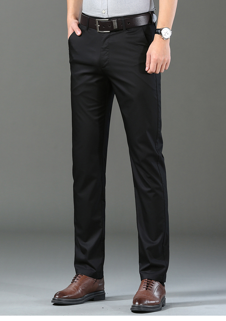 恒源祥官网特价捡漏男士休闲裤桑蚕丝直筒长裤子中年抗皱免烫真丝男裤