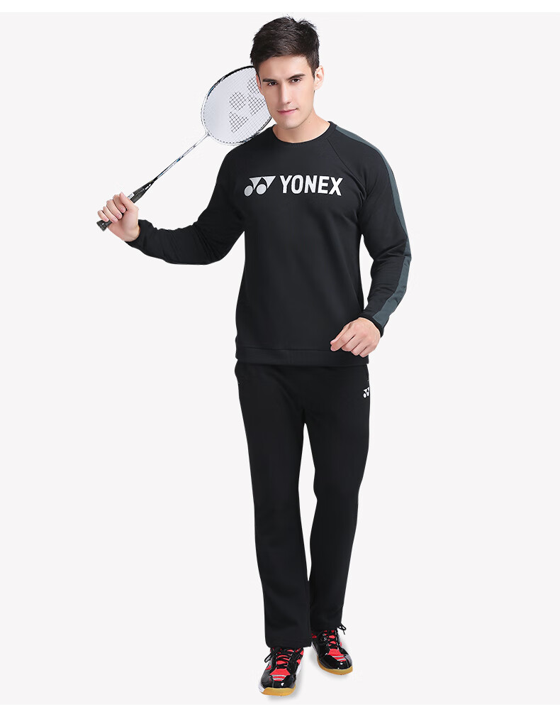 【清仓特卖】yonex尤尼克斯羽毛球服 男士运动卫衣圆领薄款长袖外套