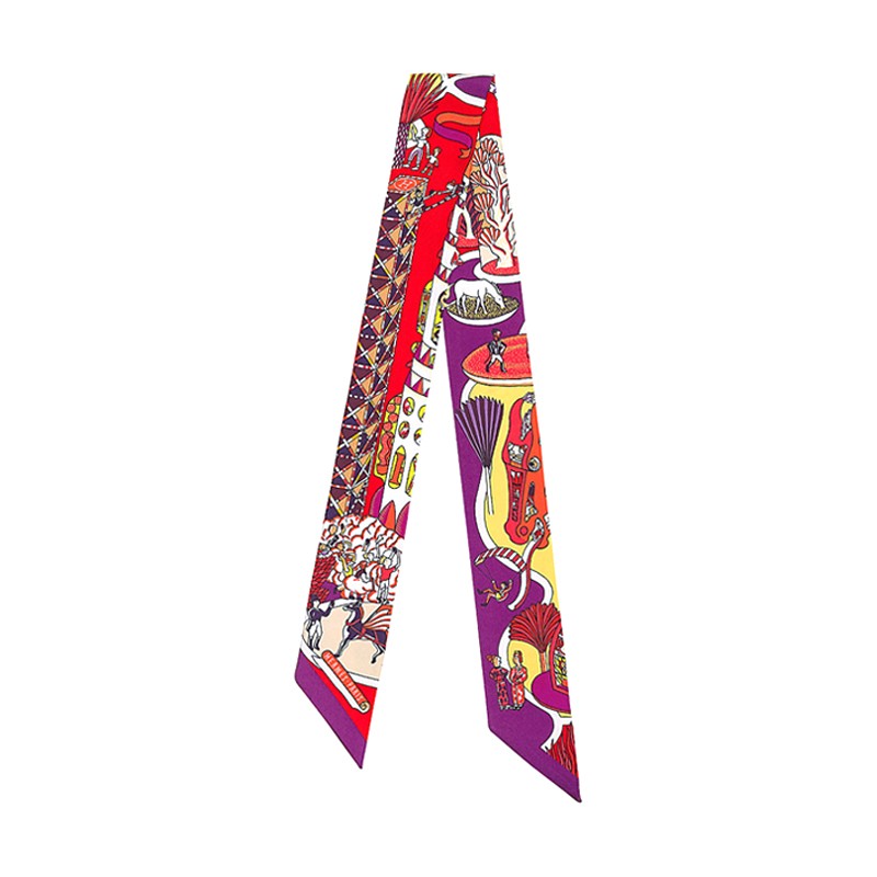 hermes/爱马仕女士小丝巾"世界博览会"twilly小丝巾桑蚕丝送女友送