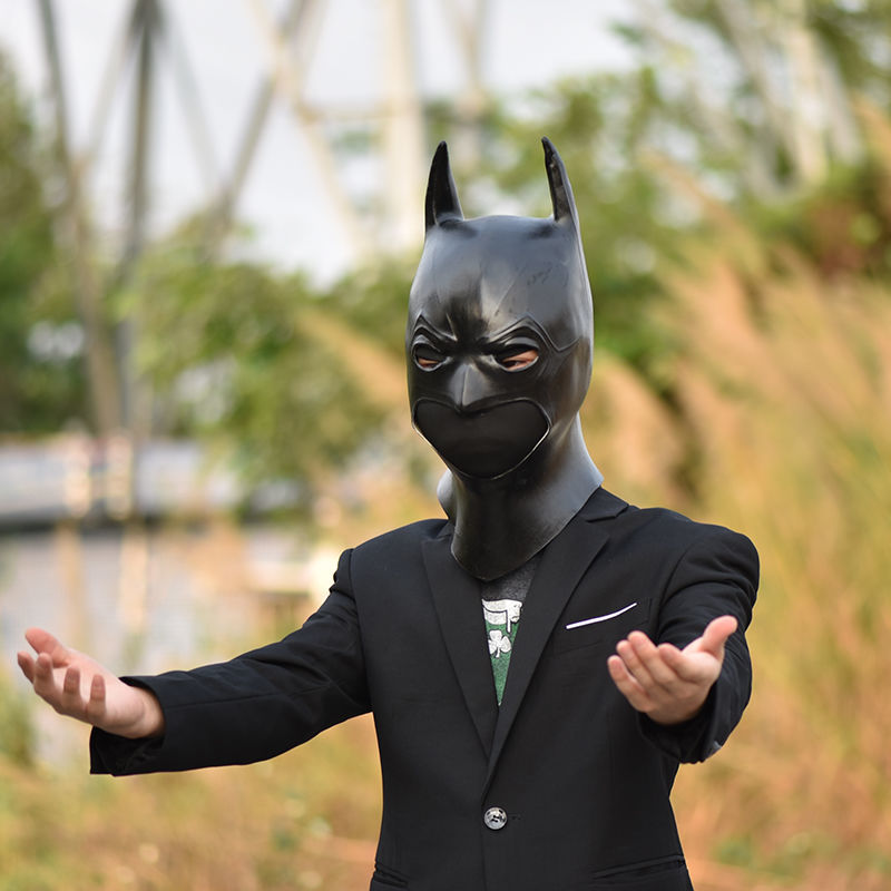 蝙蝠侠头套 万圣节蝙蝠侠乳胶面具正义联盟搞怪节目表演道具头套新款