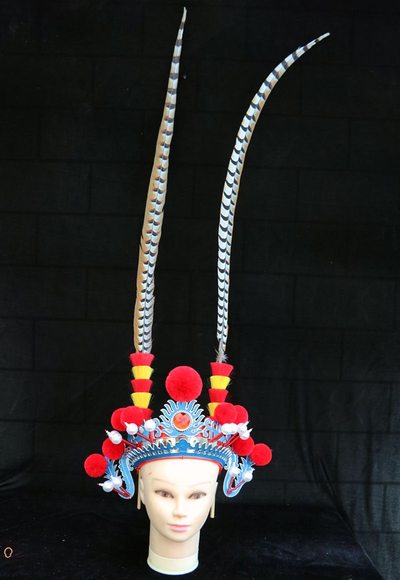 儿童京剧头饰 国潮京剧头饰打鼓小列子戏曲花木兰头饰穆桂英头饰影楼