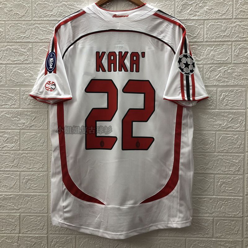 nba复古米兰球衣06-07ac欧冠决赛版因扎吉 舍普琴科22号卡卡足球服套