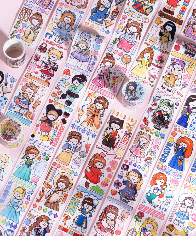 惠阙芸阿果胶带全套文创手帐装饰胶卷可爱女孩手账本装饰贴纸学生手账