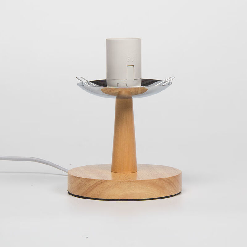 实木台灯底座灯具灯饰配件diy组装e27螺口原木灯座按键开关线插头金属